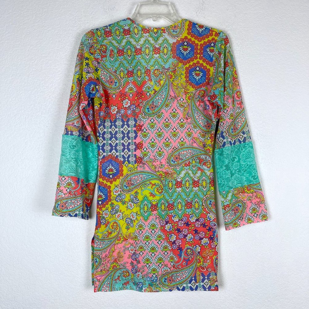 Luli Fama Swim Cover Up Dress Tunic Beach Resort Colorful Vacation XS - Picture 4 of 12